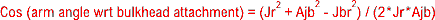 Cosine formula for a triangle
